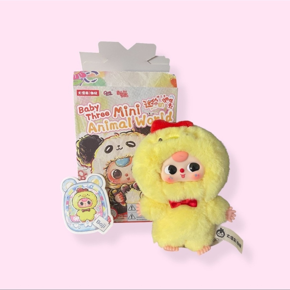 Baby Three Mini Animal World Yellow Plush Chick